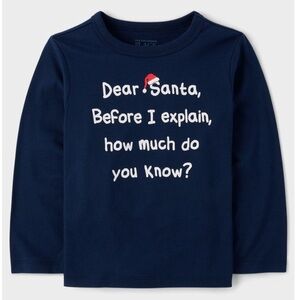 🇺🇸$5 🇺🇸 Navy long sleeve shirt Dear Santa before I explain how much do you know?